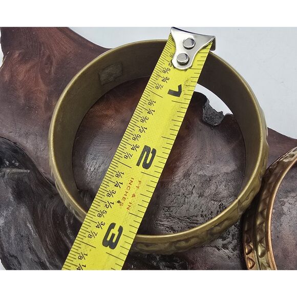 Lot  of 4 Vintage -  Brass Choker Collar Style Necklace & Bracelets - Picture 5 of 8